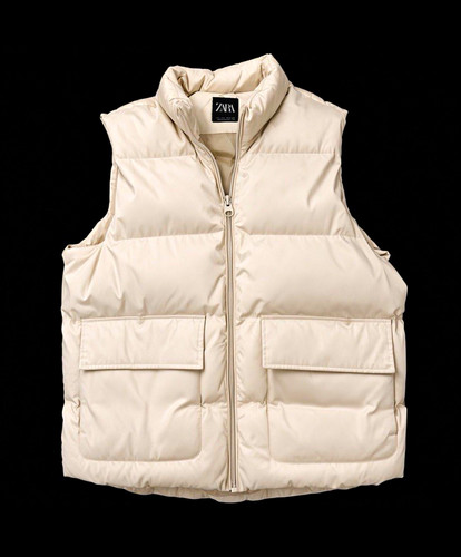 Zara steppweste beige - steppweste, kurz