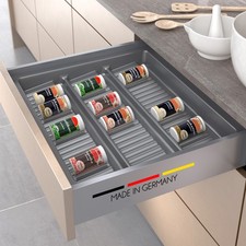 Schubladen Einsatz Gewürz Halter grau - für 50 x 50 cm - Küchen Organizer Regal