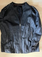 Kunstleder Jacke,schwarz,2RV Taschen,Nieten,Ziehrnähte,Rainbow 46(L/XL/XXL/44)