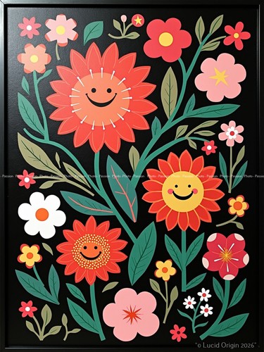 Poster abstrakte blumen - poster,