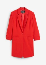 Long-Blazer mit V-Ausschnitt Gr. 40 Signalrot Damenblazer Casual-Sakko Neu