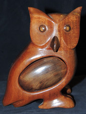 geschnitzte Holzeule Geheimfach ca. 15cm Dekorfigur Geschenk Sammler