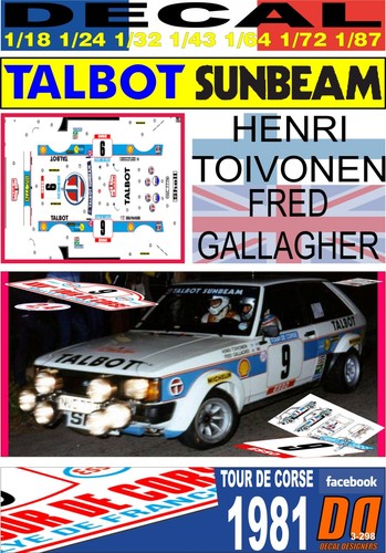 Decal talbot sunbeam - decal, lotus