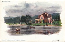 Old postcard Essen boathouse