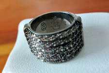 La Barca Criss Cross Ring aus Silber (rutheniert) von Alexander Sternen, Gr. 57!