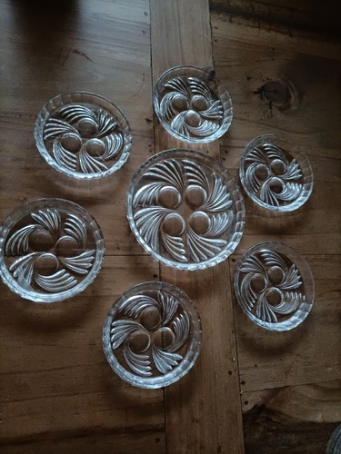 Glas kristalluntersetzer 6x - 7,