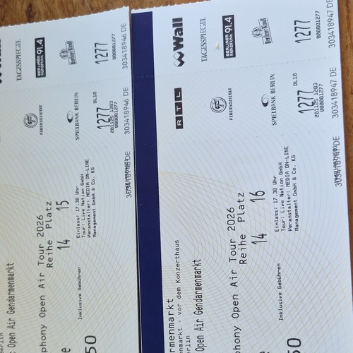 Tickets wall open air - tickets,