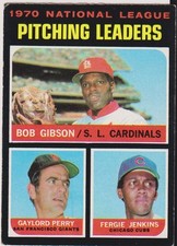 1971 Topps Pitching Leaders Bob Gibson - Gaylord Perry - Fergie Jenkins #70