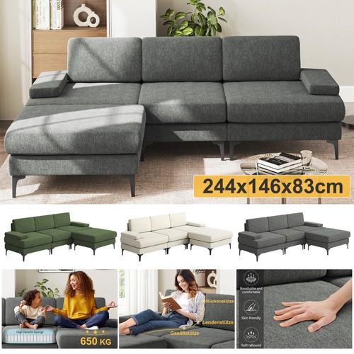 Ecksofa chenillestoff couch - chenillestoff,