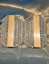 KAISER LEUCHTEN WANDLAMPE EISGLAS 60/70er JAHRE GOLDFARBEN