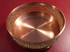 Kleine Kupferschale, Flaschenhalter, Mussbach Metall, Made in Germany, Vintage