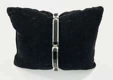 925/- Sterlingsilber Armband, mit Onyx, 18 cm lang, 6 mm breit.