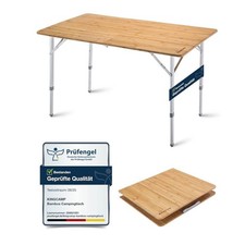 KingCamp Bambus Falt Tisch Camping Klapptisch Garten Alu Holz 3 Höhen