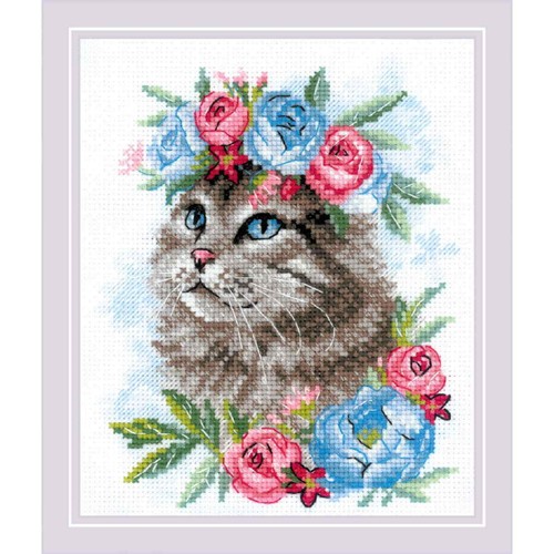 Riolis kreuzstich set katze - kreuzstich, "katze
