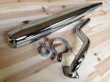 NEU* SET Auspuff + P3 Krümmer Flansch Hercules Prima 2 3 4 5 Chrom Mofa 28mm 