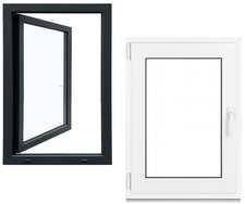 Kunststoff Fenster Kellerfenster 3-fach Anthrazit Dreh Kipp PREMIUM ALLE Größen