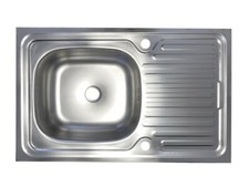 Edelstahl Aufsatzspüle 80cm x 50cm Küchen Spülbecken Reversibel + Abtropffläche