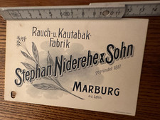 AK Vertreterkarte Kautabak Stephan Niderehe Marburg um 1905 Reklame Kautabaktopf