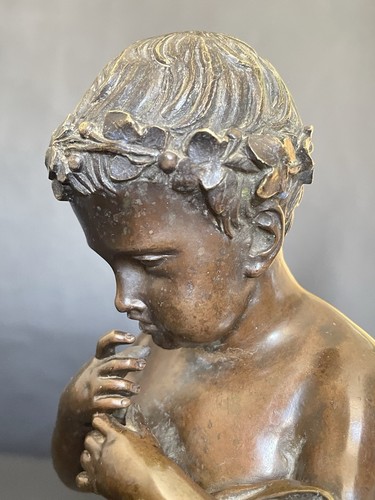Antike bronze skulptur putto - bronze,