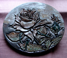 RETRO RUSCHA ÄRA Teller Wandteller Keramik Fat Lava Majolika Rose 60/70 er 36 cm