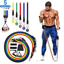 11-tlg Resistance Band Set Fitness Widerstandsbänder Fitnessbänder Gymnastikband
