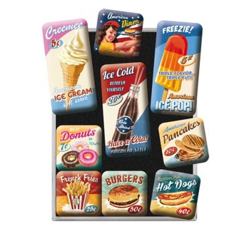 Magnet american diner set - "american, diner"