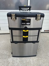 PEREL Werkzeugtrolley aus Edelstahl 3 Fächer Werkzeugwagen /B