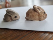 2 Hasen, Osterdekoration, Ton, Osterhasen