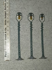 (195) 3 St.  H0 Gittermast-Lampen, gebraucht, Hersteller unbekannt