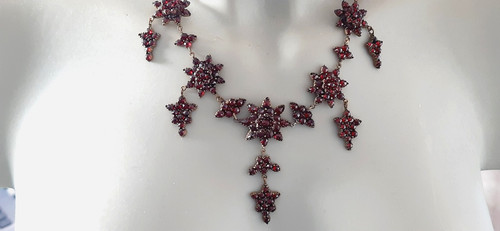 Jugendstil collier granat - collier,