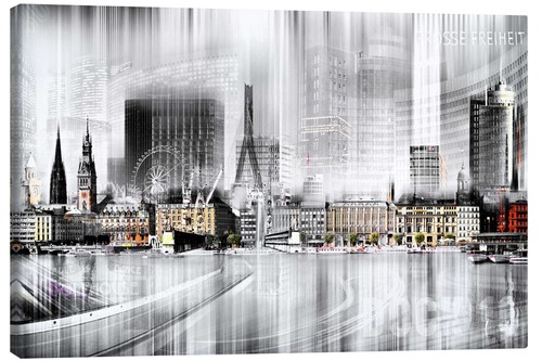 Leinwandbild hamburg skyline - leinwandbild, hamburg-skyline