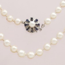 Perlen Kette Einreihig Saphire