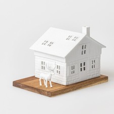 Räder Lichthaus "Skihütte" Teelichthalter Windlicht Porzellan Deko, B-Ware