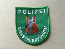 POLIZEI ABZEICHEN AUFNÄHER DIENSTHUNDEFÜHRER, (MASCHINENGESTICKT)-(FARBIG/GRÜN)-