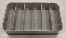 Licefa Sortimentskasten, grau mit transparentem Deckel, 18,8x11,7x3,5cm 6 Fächer
