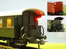 LED Zugschlußlaternen Zugschlußbeleuchtung H0 Waggons AC DC DCC 2 Stück S235