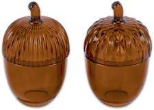 Aufbewahrungsglas Glasdose Eichel Braun Wald Herbst Tischdeko Deko 7cm H