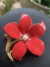 Gablonzer  Schmuck-Anhänger, Amer. Double, Emailliert, Vintage, Blume.  !265