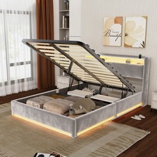 Boxspringbett 140x200 cm Polsterbett Doppelbett mit Stauraum Lattenrost aus Holz