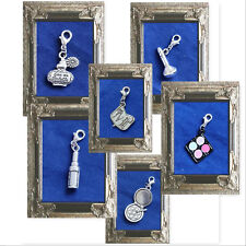 CHARM ANHÄNGER PARFUM PALETTE PINSEL LIPPENSTIFT MAKE UP silber f. ARMBAND+KETTE