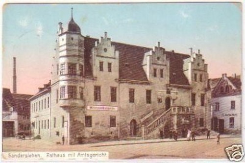 25741 sandersleben rathaus - ak,