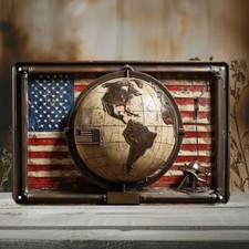 Blechschild Globus mit