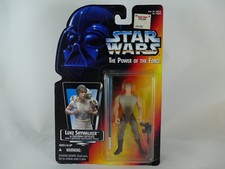 RC1 STAR WARS POTF2 LUKE SKYWALKER IN DAGOBAH FATIGUES LONG SABER RED CARD MOC