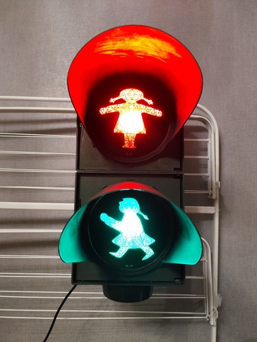 Led ampelfrau mit - led,