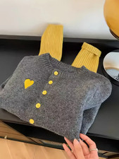 Weiche Damen Weste mit gelben Elementen, Herbst-Frühling, Cardigan, Wintermode