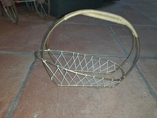 True Vintage Flaschenhalter Weinkorb Weinhalter Weinständer 50er Messing Rattan