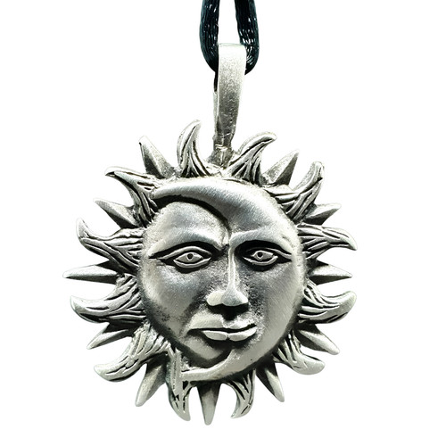 Sonne mond anhänger halskette - mond,
