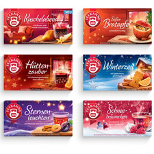 Teekanne Wintertee Set 6 vers. Sorten Weihnachtstee Probierset - 1 Packung/Sorte