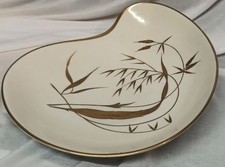 Schale, Nierenteller, Blumen Moriv, Goldrand, gebraucht