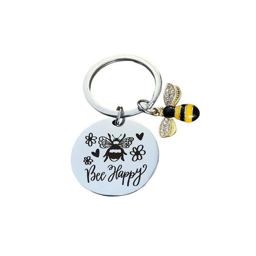 Schlüsselanhänger bee happy - bee,